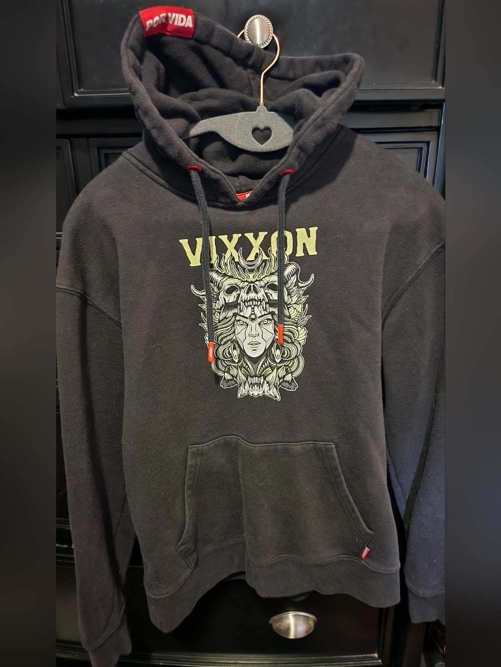 Dixxon Vixxon Valkerie Black Hoodie Sweatshirt Womens Small
